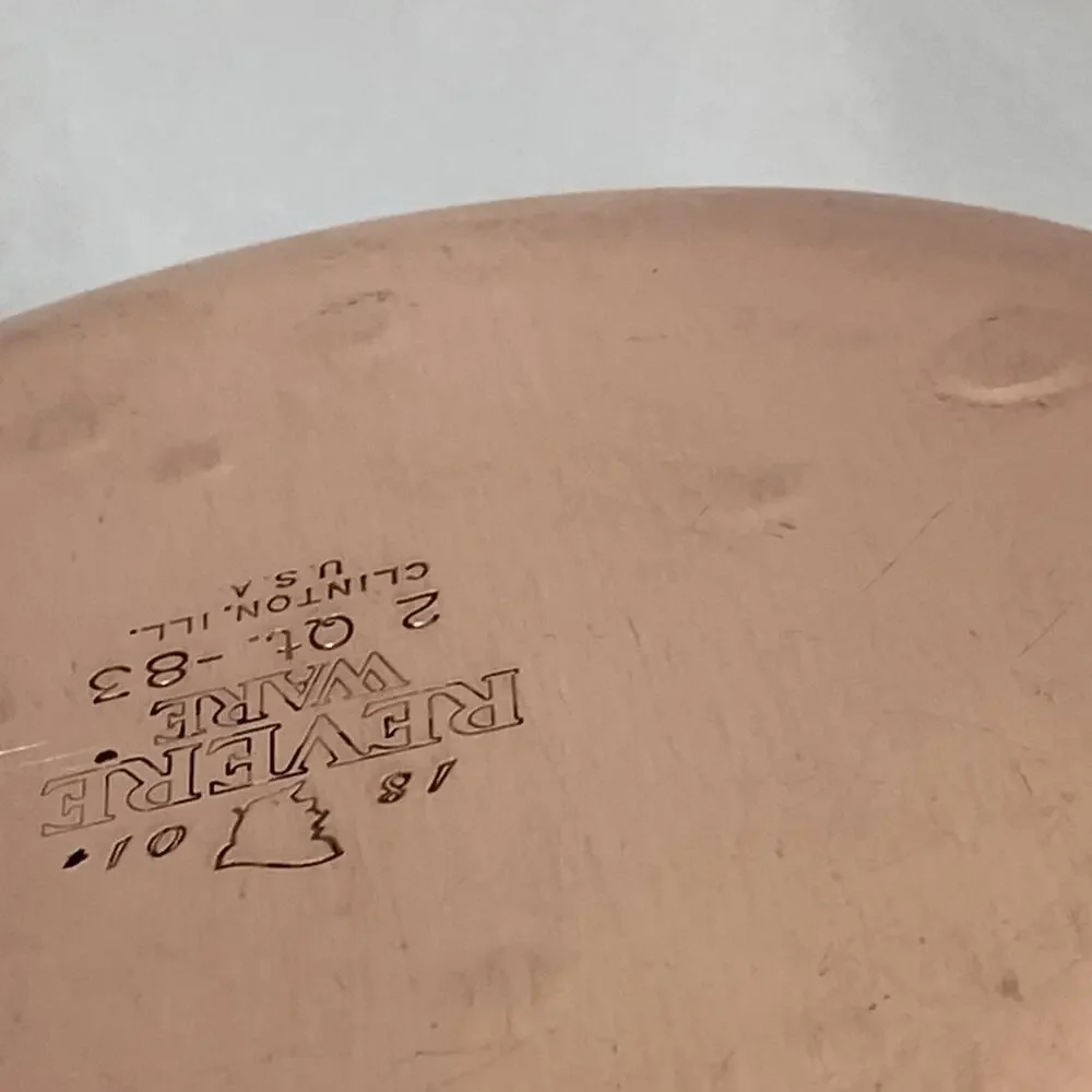 Revere Ware 2 Qt Copper Bottom Sauce Pan Pot Lid Stainless Steel Clinton 83 READ
